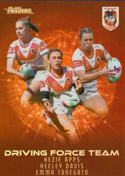 2023 NRL Traders Titanium - Driving Force Team Parallel Case Card #DFP21 St. George-Illawarra Dragons Front